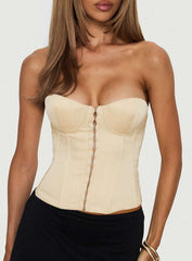 Afelia Strapless Corset Top Lemon