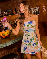 Sunbeam Haven Satin Novelty Mini Dress
