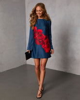 Understated Beauty Floral Shift Mini Dress