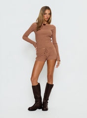 Ahani Low Rise Knit Shorts Mocha