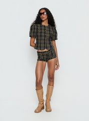 Afterglow Mini Short Navy / Lemon Plaid
