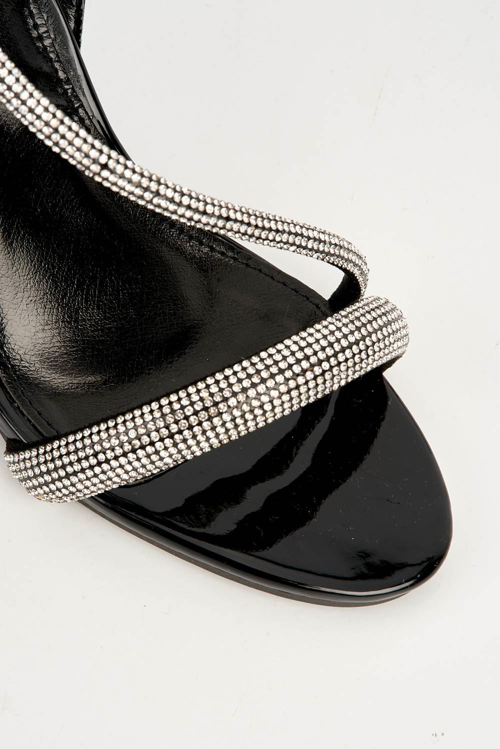 Elance Diamante Embellished Sling-Back Heeled Sandals in Black