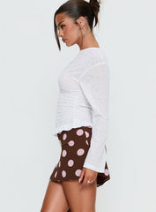 Adelaida Mini Skirt Brown / Pink Polka