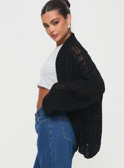 Abner Cable Cardigan Black