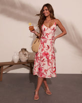 Golden Tropic Tropical Print Midi Dress