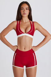 Soft Active Contrast Mini Shorts in Chilli