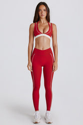 Soft Active Contrast Leggings in Chilli