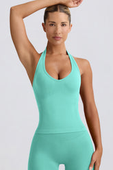 Define Luxe Halterneck Tank Top in Mint
