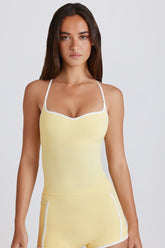 Soft Active Cross-Back Tank Top in Lemon