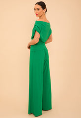Atom Label Emerald Green Carbon Jumpsuit With Sleeve
