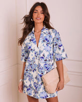 Lovely Bloom Shift Mini Shirt Dress