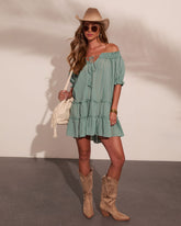 Adelah Tiered Shift Mini Dress