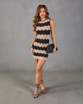 Lucero Knit Wavy Stripe Mini Dress
