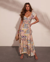 Prairie Stardust Abstract Patchwork Maxi Dress