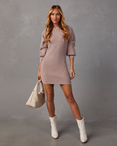 Nessa Balloon Sleeve Mini Sweater Dress