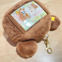 2016 Chairoikoguma Face Reel Pass Case Keychain - Rilakkuma