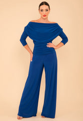 Atom Label Cobalt Blue Carbon Jumpsuit With Sleeve