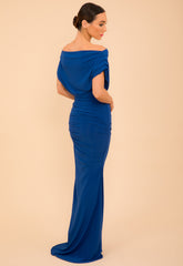 Atom Label Cobalt Blue Platinum Gown