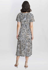 Gina Bacconi Black and Beige Georgia Jersey Maxi Dress