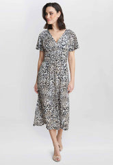Gina Bacconi Black and Beige Georgia Jersey Maxi Dress