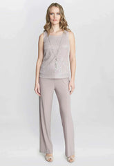 Gina Bacconi Natasha Three Piece Metallic Crinkle Trouser Suit