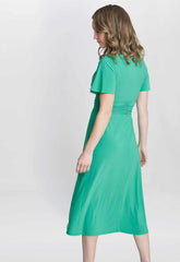 Gina Bacconi Green Frieda Jersey Print Dress