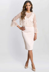 Gina Bacconi Antique Rose Pippa Beaded Jacket Dress