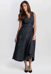 Gina Bacconi Black Sandie Jacquard Dress
