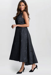 Gina Bacconi Black Sandie Jacquard Dress