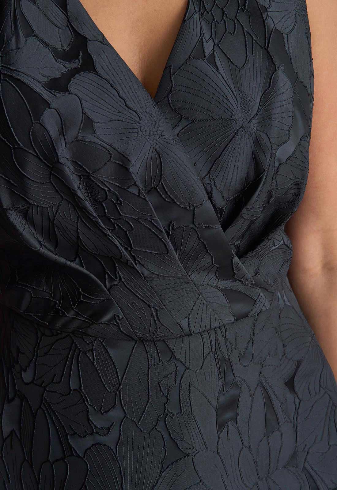 Gina Bacconi Black Sandie Jacquard Dress