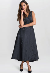 Gina Bacconi Black Sandie Jacquard Dress