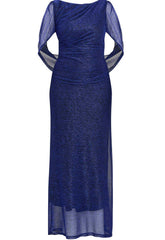 Gina Bacconi Cobalt Joanna Metallic Knit Maxi Dress