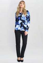 Gina Bacconi Malinda Abstract Blue Tye Dye Print Jumper