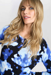 Gina Bacconi Malinda Abstract Blue Tye Dye Print Jumper