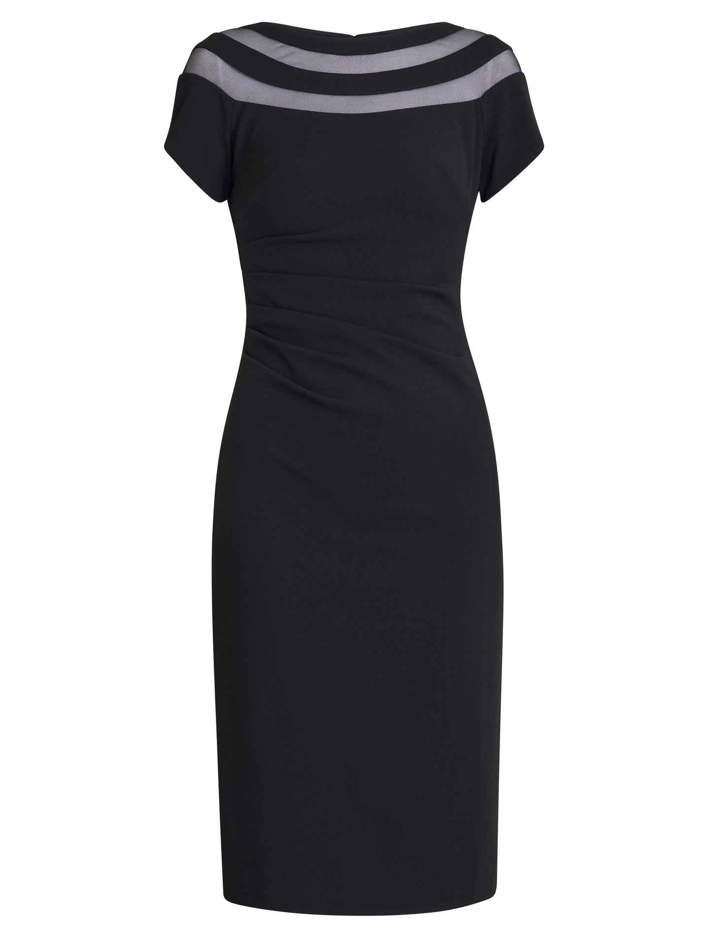 Gina Bacconi Black Daniella Illusion Neck Dress