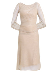 Gina Bacconi Gold / Silver Ciara Metallic Knit Dress