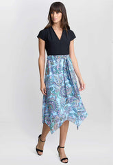 Gina Bacconi Black Charlotte Handkerchief Skirt Dress