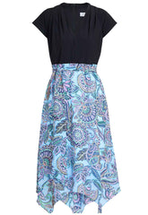 Gina Bacconi Black Charlotte Handkerchief Skirt Dress