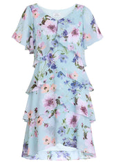 Gina Bacconi Blue Cynthia Floral Tier Dress