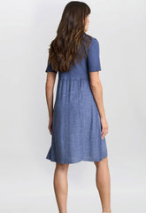 Gina Bacconi Blue Aaliyah Chambray Dress