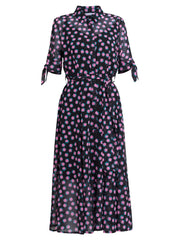 Gina Bacconi Black / Pink Adrienne Shirt Dress