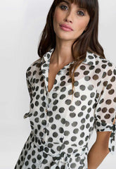 Gina Bacconi Pink and Green Adrienne Shirt Dress