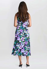 Gina Bacconi Blue Jeselle Floral Printed Dress