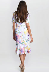 Gina Bacconi Multi Joy Printed Crepe Dress