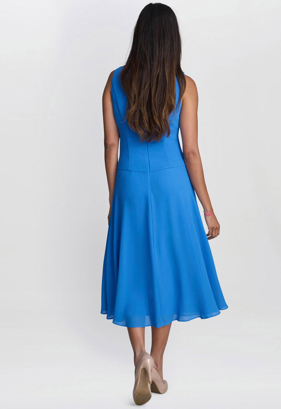 Gina Bacconi Cobalt Adele Soutache Lace Jacket With Chiffon Dress