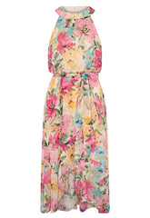 Gina Bacconi Multi Beatrice Lurex Chiffon Dress