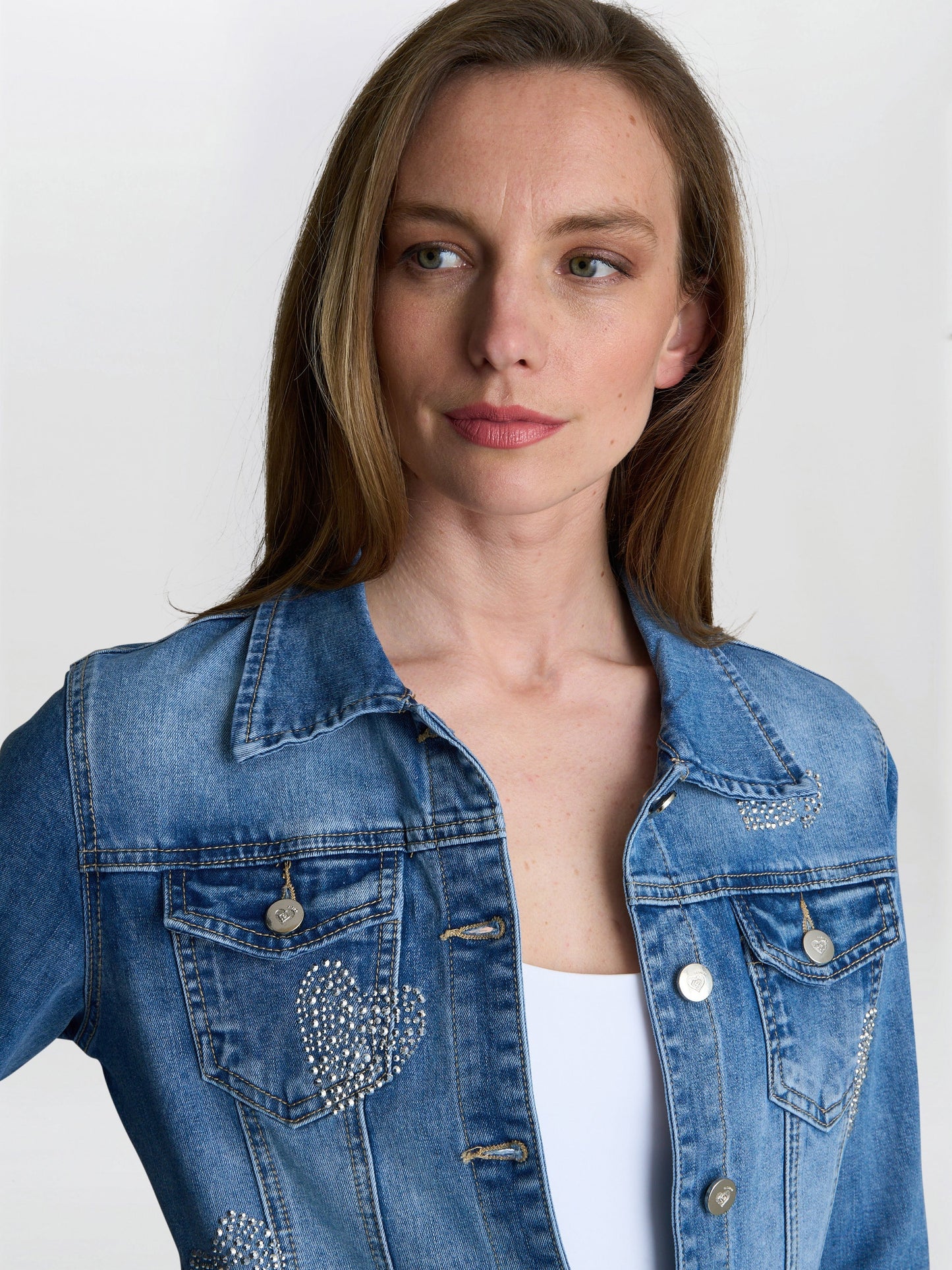 Gina Bacconi Chantel Embelished Denim Jacket