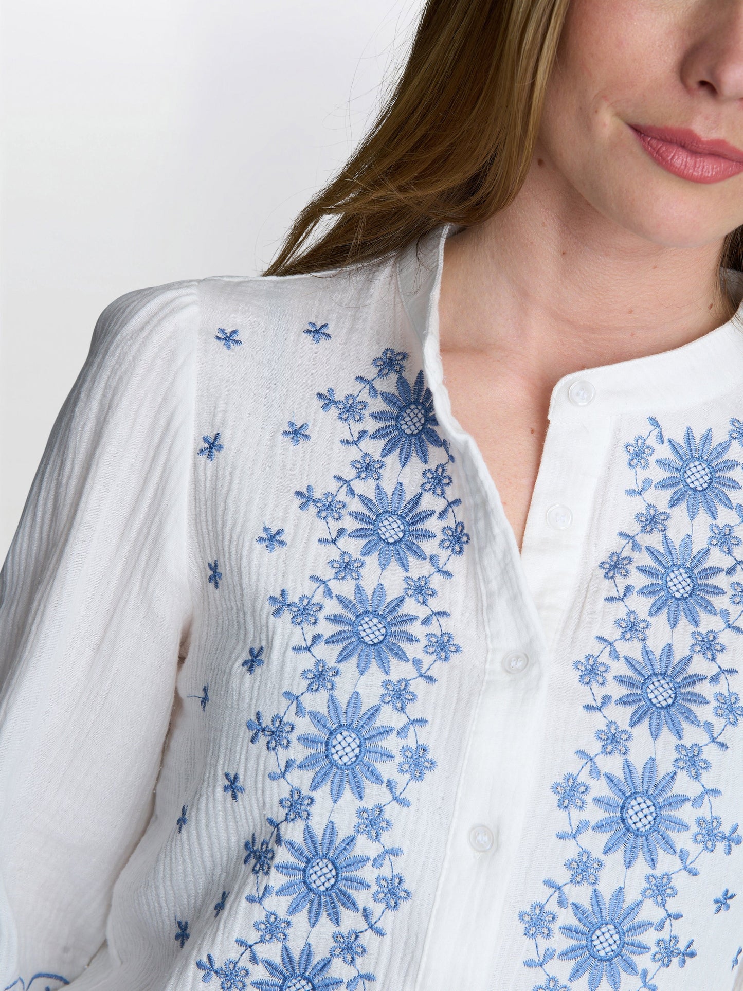 Gina Bacconi Clare Cotton Muslin Embroidered Shirt