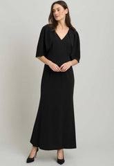 Gina Bacconi BLACK Francine Cape Sleeve Maxi Dress