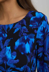 Gina Bacconi BLACK SAPHIRE Hayleigh Floral Print Dress